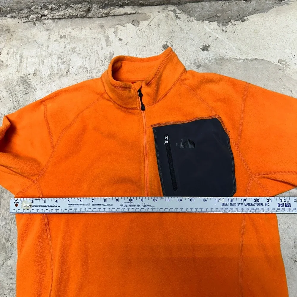 The‎ North Face Mens Fleece Pullover Jacket Orange Medium Quarter Zip